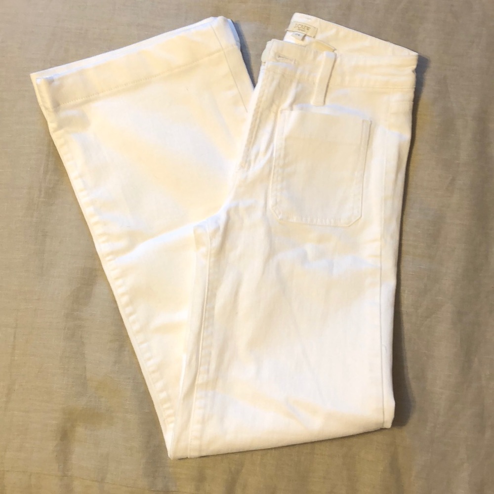 J. Crew white flare leg jeans 24